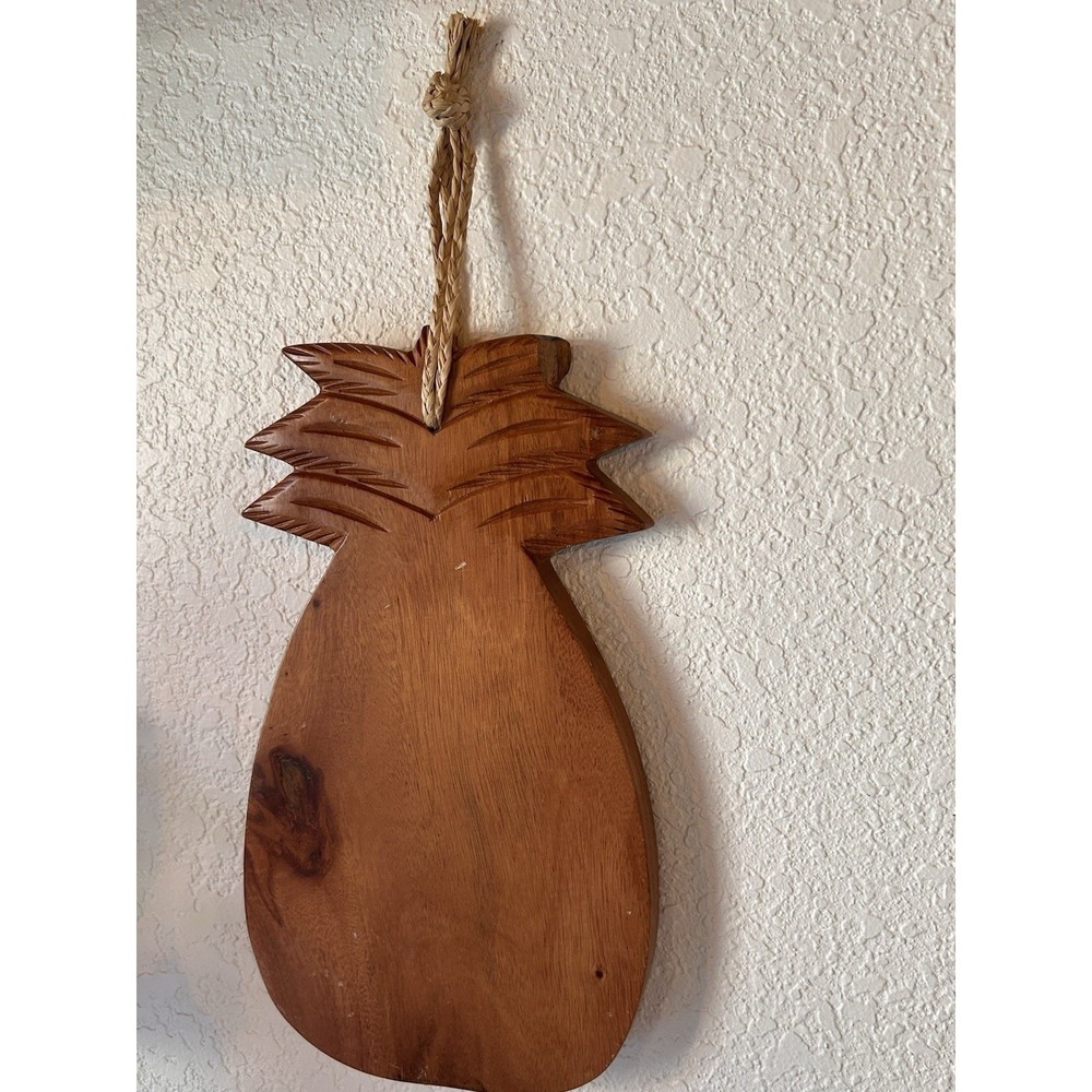 Pineapple Shaped Wooden Cutting Board MCM WOOD FRUIT SHAPE PLAQUE chopping block - Picture 4 of 8